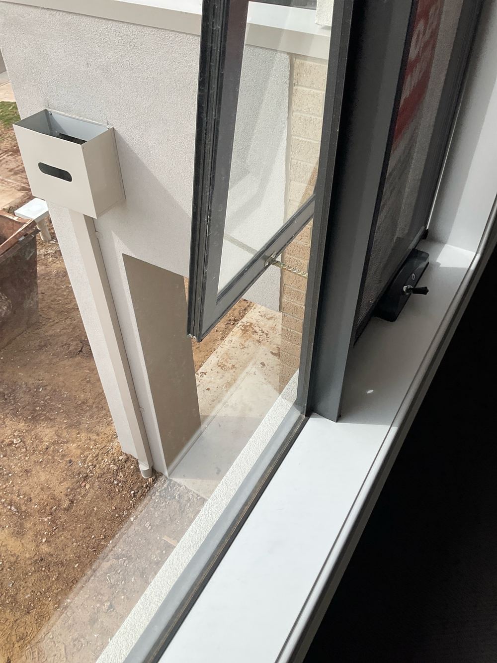 Upstairs bedroom window opening wider than the 125mm child safety limit, found during a PCI inspection in Truganina